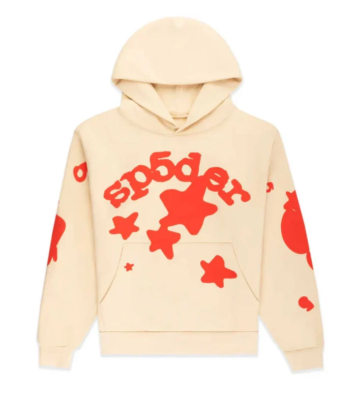 Sp5der Beluga Hoodie Cream/Red - Image 1
