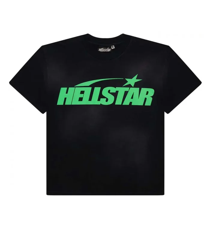 Hellstar Classic Logo Gel Tee Black/Green - Image 1