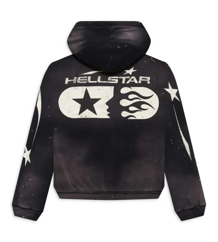 Hellstar Studios Zip Up Hoodie Black - Image 3