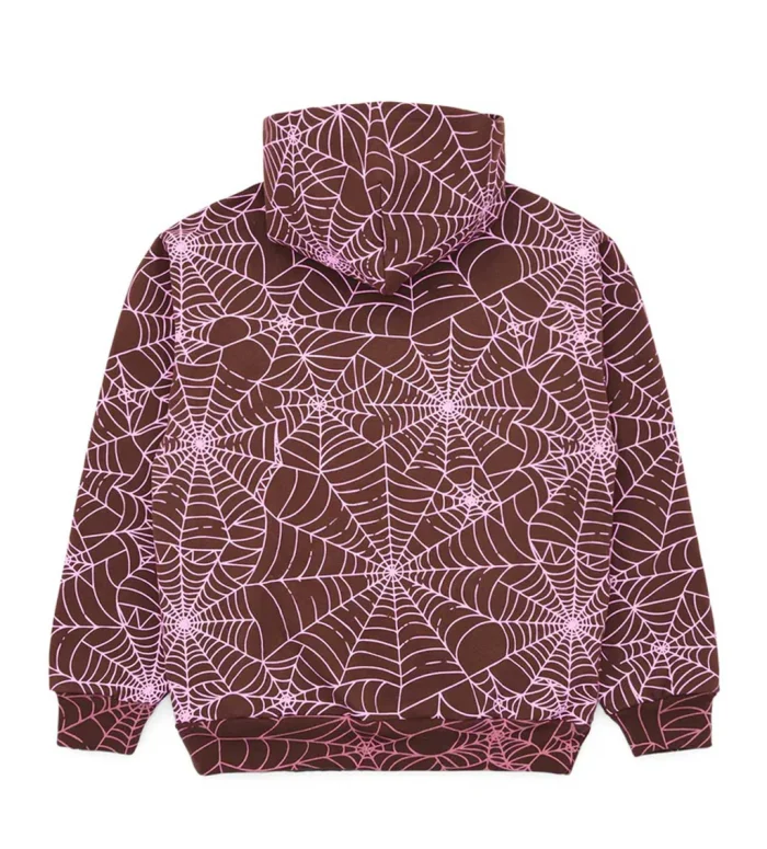 Sp5der AOP Hoodie Brown/Pink - Image 2