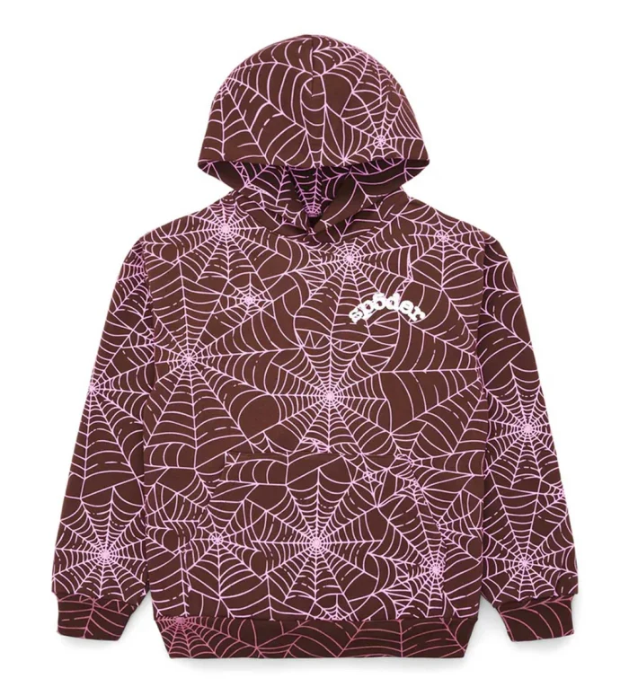 Sp5der AOP Hoodie Brown/Pink - Image 1