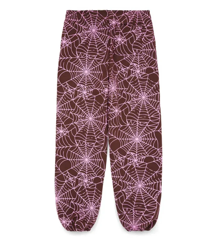 Sp5der AOP Sweatpants Brown/Pink - Image 3