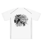 Sp5der Contrast Stitch Slub Tee White - Image 3