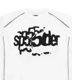 Sp5der Contrast Stitch Slub Tee White - Image 2