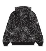 Sp5der Embroidered AOP Hoodie Black - Image 2