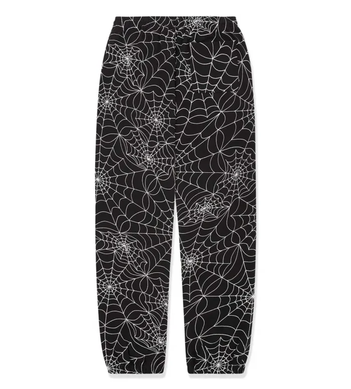 Sp5der Embroidered AOP Sweatpants Black - Image 1