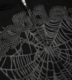 Sp5der OG Web Studded Zip Hoodie Black - Image 3