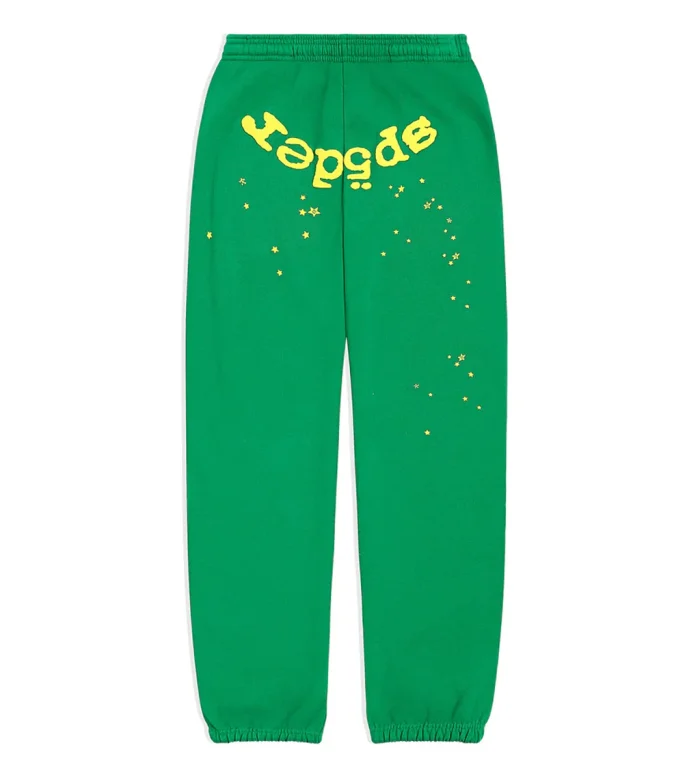 Sp5der Star OG Web V2 Sweatpants Green - Image 1