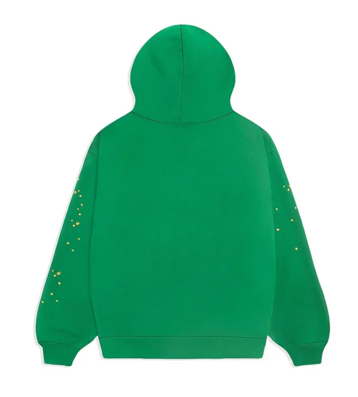 Sp5der Star OG Web v2 Hoodie Green - Image 2