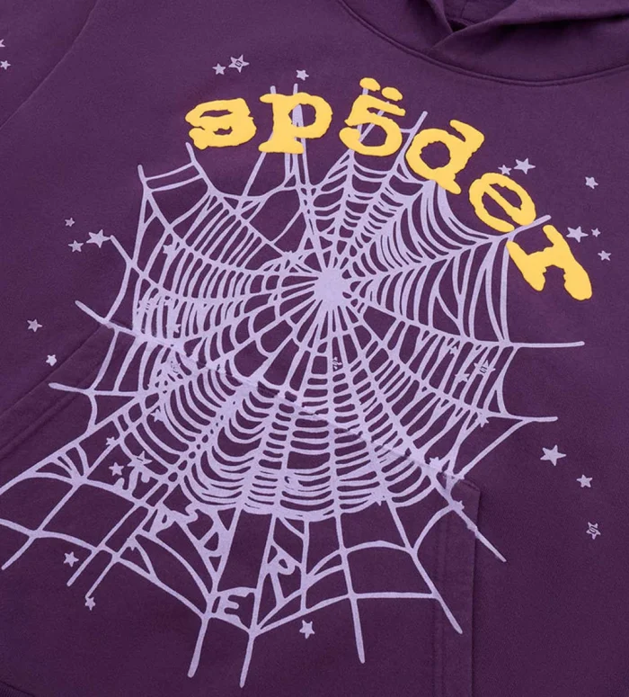 Sp5der Star OG Web v2 Hoodie Purple - Image 4