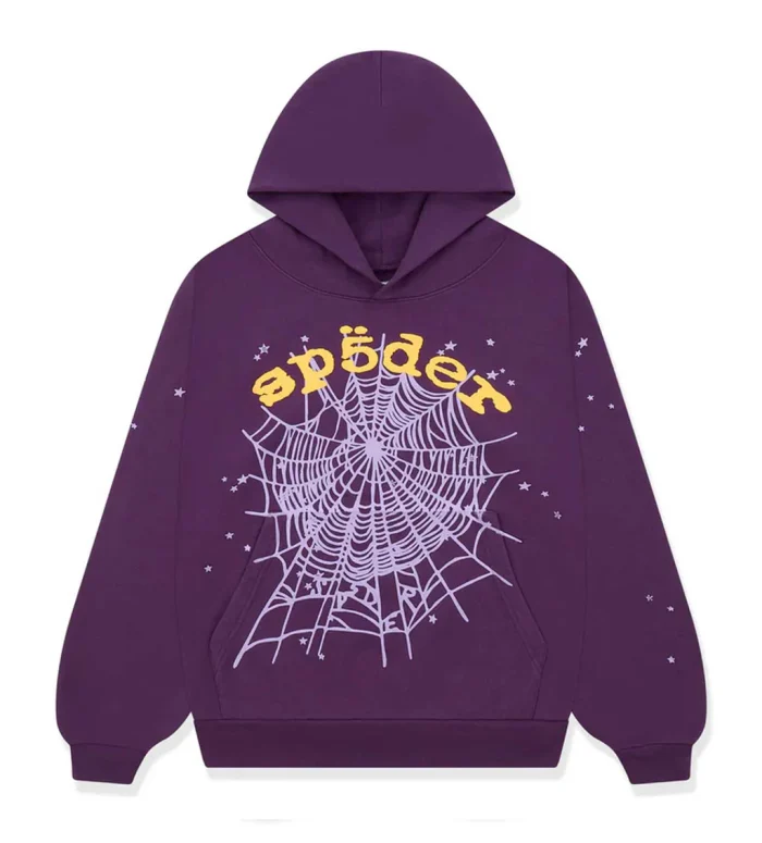 Sp5der Star OG Web v2 Hoodie Purple - Image 1