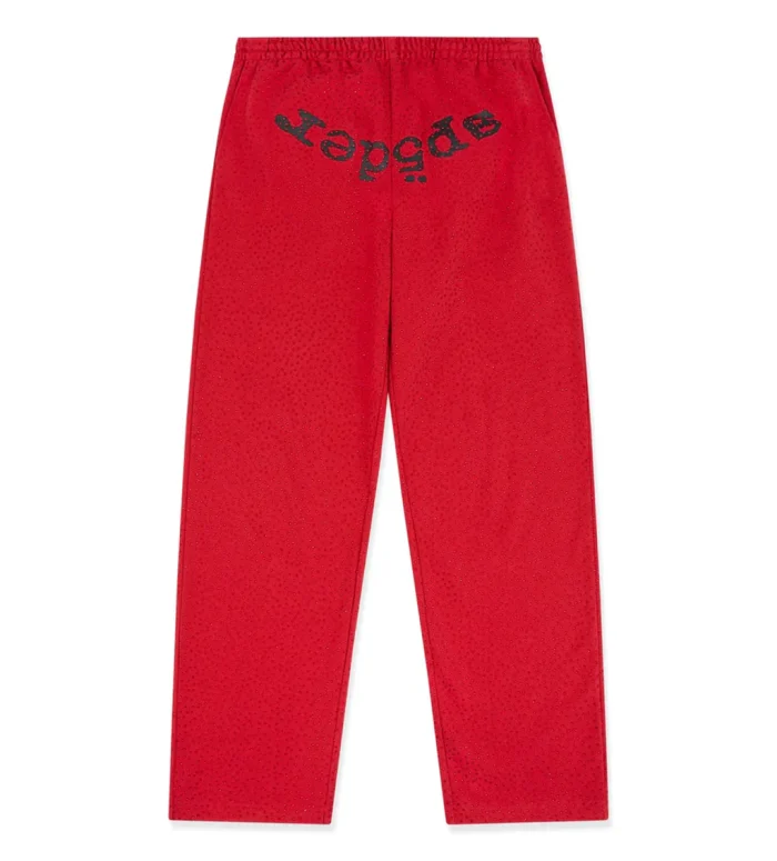Sp5der VVS Webstone Sweatpants Red - Image 1