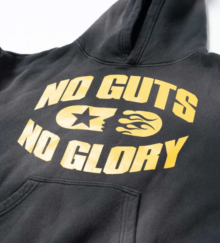 Hellstar No Guts No Glory Faded Black Hoodie - Image 4