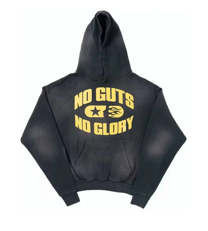 Hellstar No Guts No Glory Faded Black Hoodie - Image 5