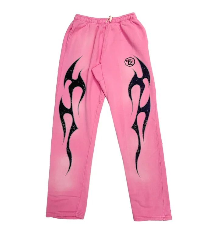 Hellstar Studios Pink Flame Sweatpants - Image 1