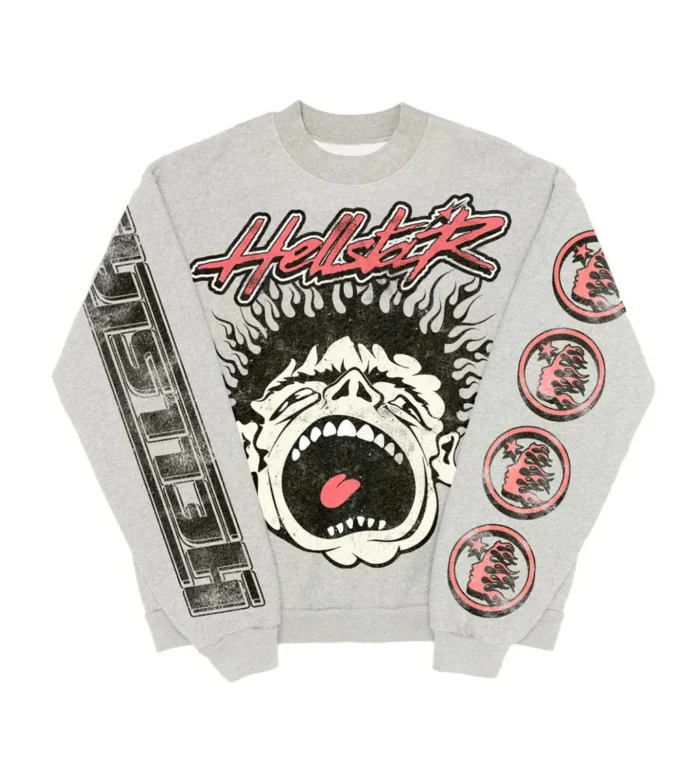 Hellstar Records Crewneck Heather Grey - Image 1