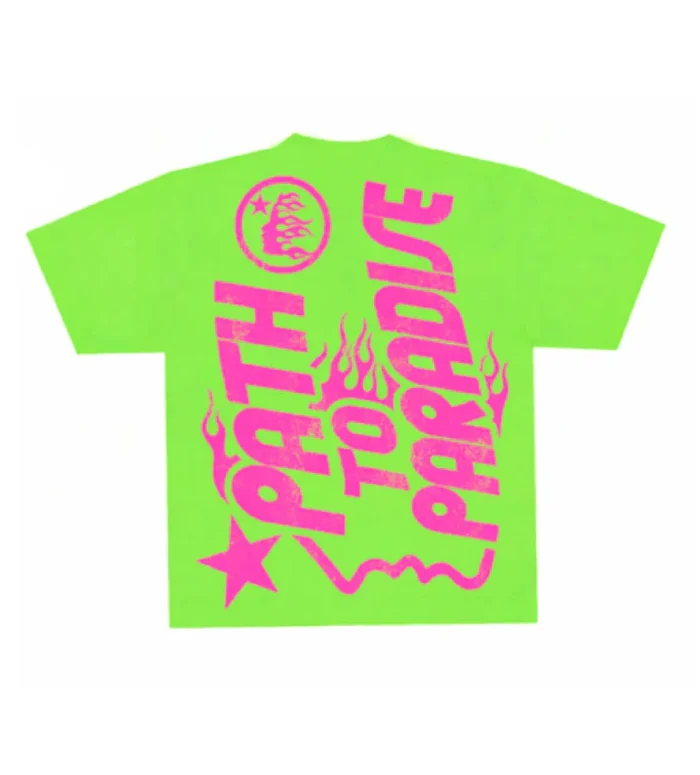Hellstar Studios Jesus Emblem Lime Neon Green Tee - Image 3