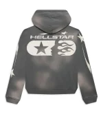 Hellstar Studios Zip Up Hoodie Grey - Image 3