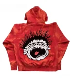 Hellstar *Unreleased* Records Tie Dye Red Hoodie - Image 3