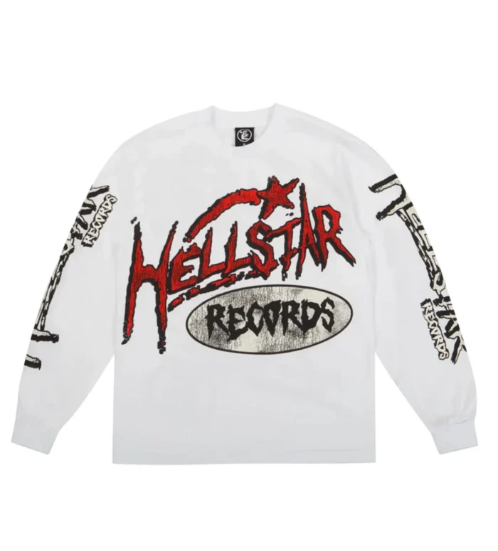 Hellstar Studios Records L/S Tee White - Image 1