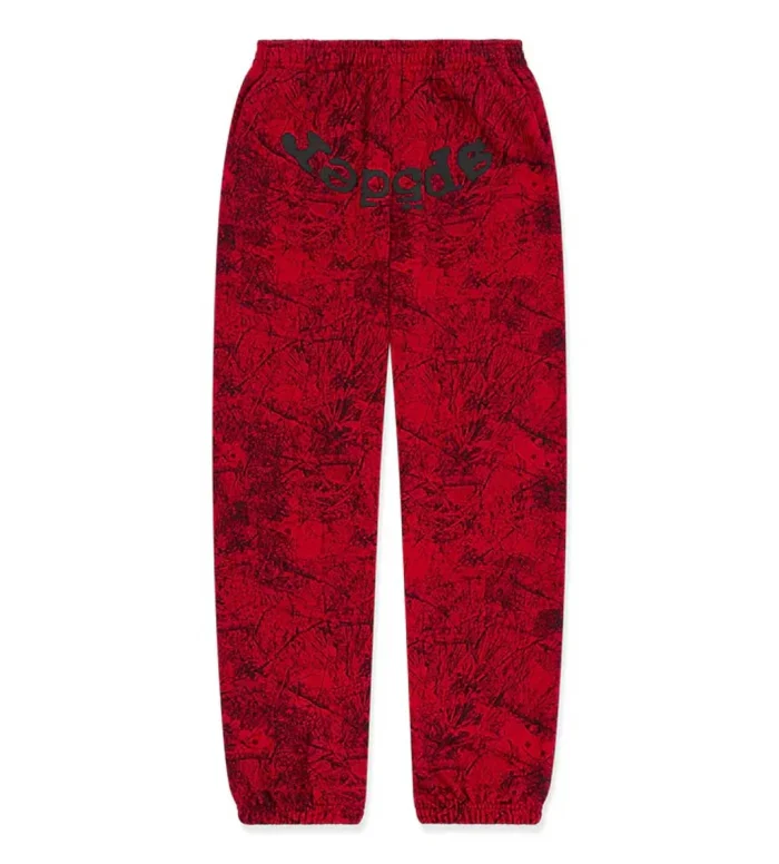 Sp5der OG Tree Camo Sweatpants Red - Image 1