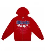 Sp5der Red Atlanta Zip Up Hoodie