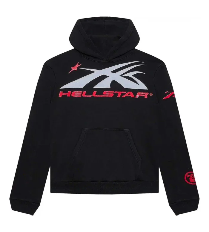 Hellstar Sports Logo Hoodie Black/Red - Image 1