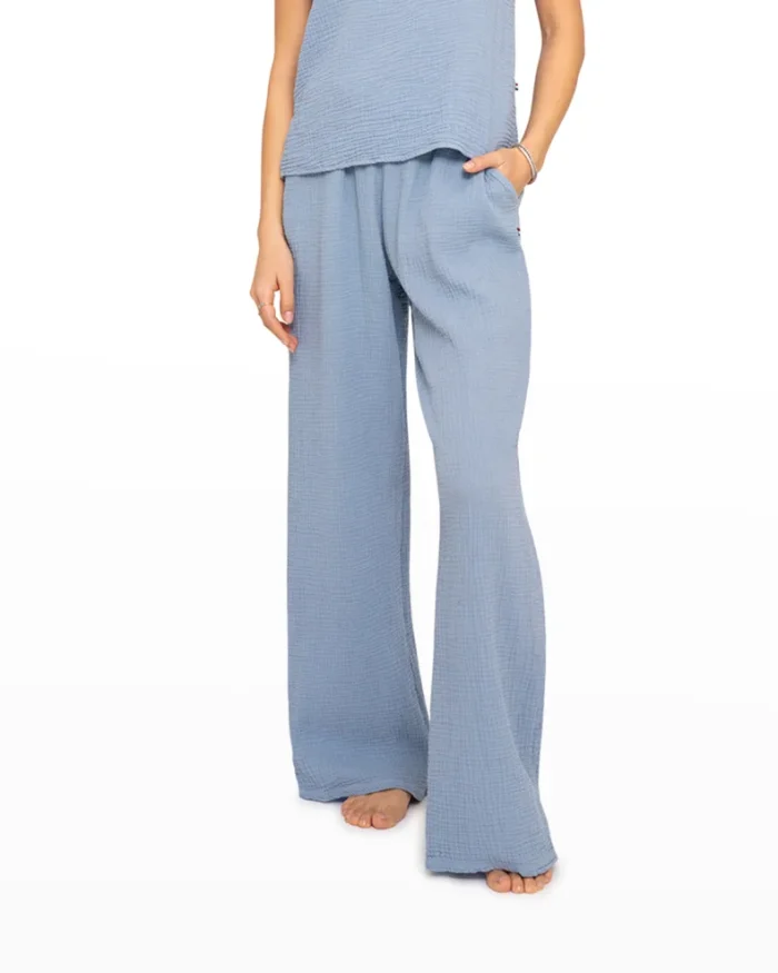Textured Crepe Wide-Leg Pants - Image 1