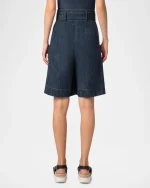 Fioretta Belted Sailor Denim Bermuda Shorts - Image 4