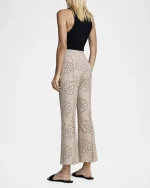 Floral Jacquard Cropped Pintuck Pants - Image 2