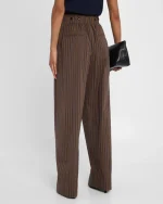 Emmett Pinstripe Wide-Leg Pants - Image 3