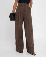 Emmett Pinstripe Wide-Leg Pants - Image 4