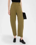 Shon Olive Green Barrel-Leg Ankle Pants - Image 4