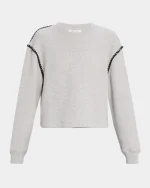 Vintage Terry Blanket-Stitch Pullover