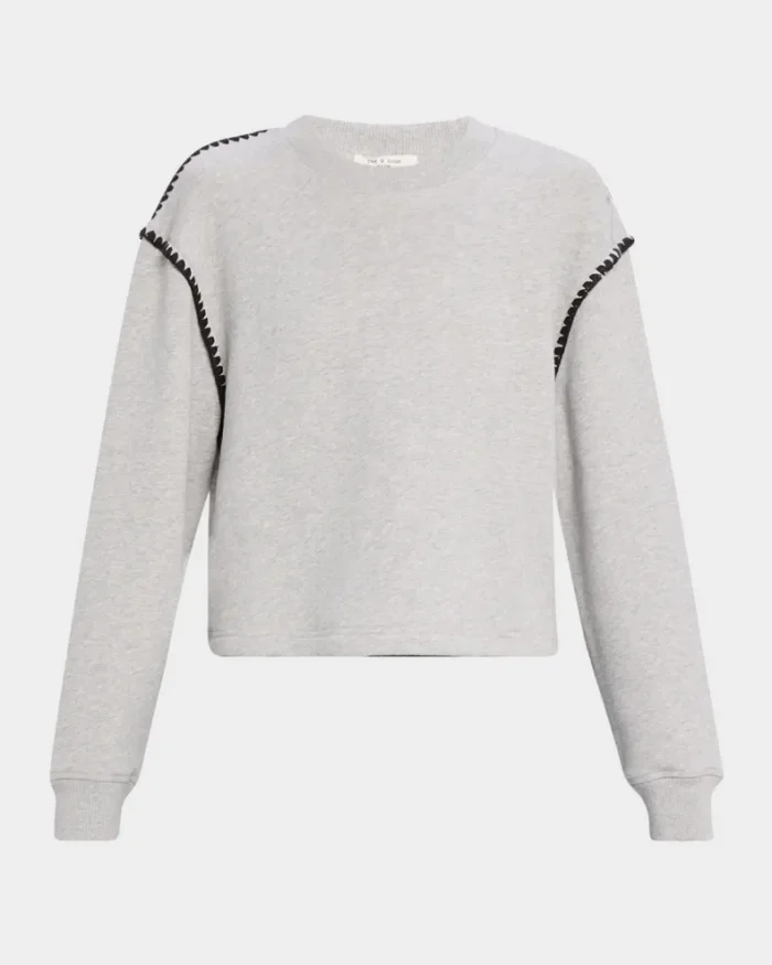 Vintage Terry Blanket-Stitch Pullover - Image 1